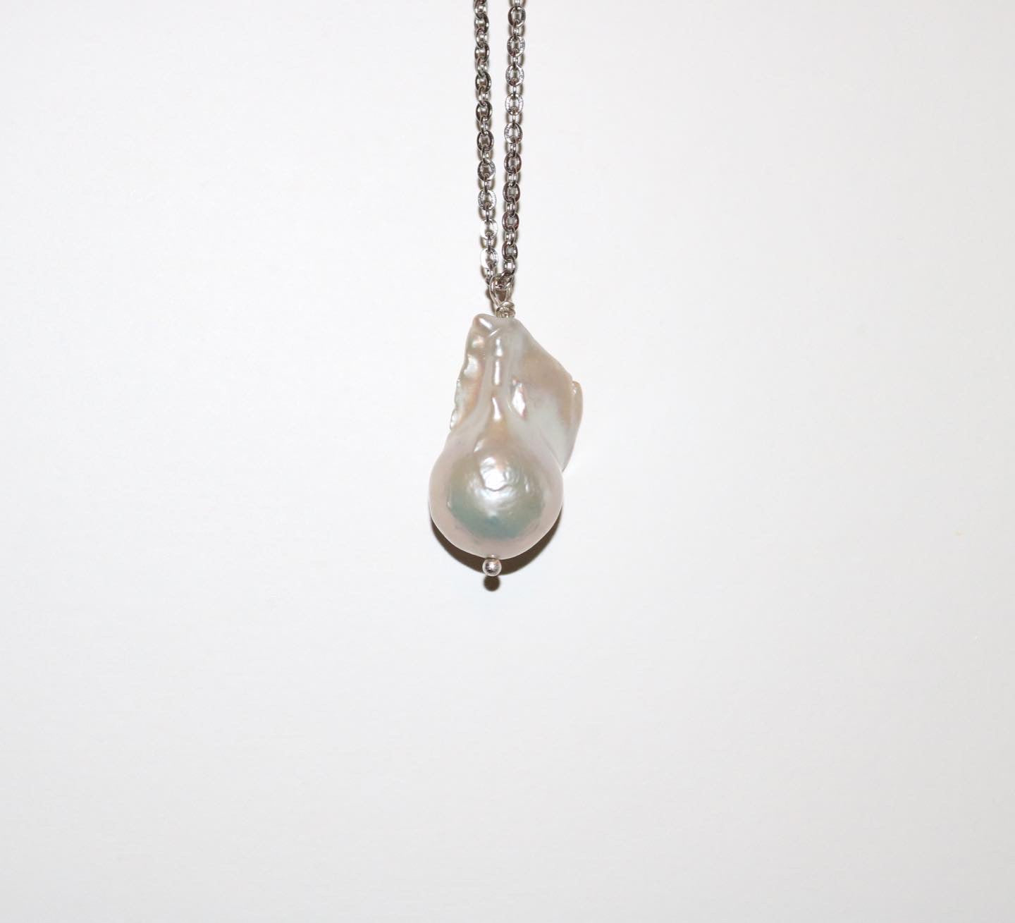 Stor Barok perle - halskæde i sølv guld med magnet lås – Jkkajewelry