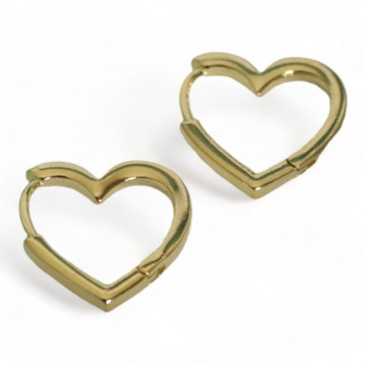 Hjerte formet creol / hoop i guld eller sølv øreringe - smuk hoop øreringe i 24 karat guld belagt