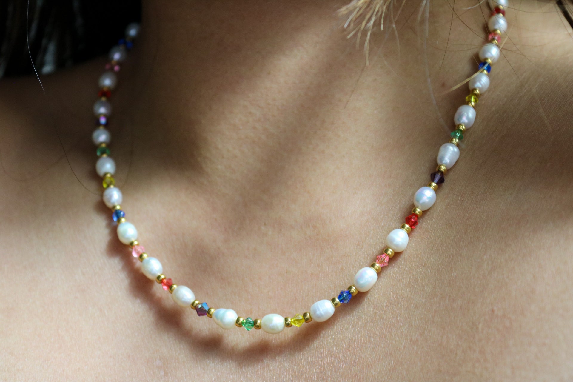 Aphrodite] Swarovski Pearl Necklace – Charm Sheen